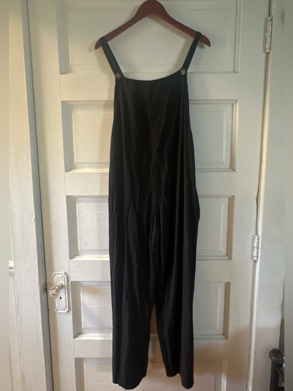 Black Wide-Leg Strap Jumpsuit